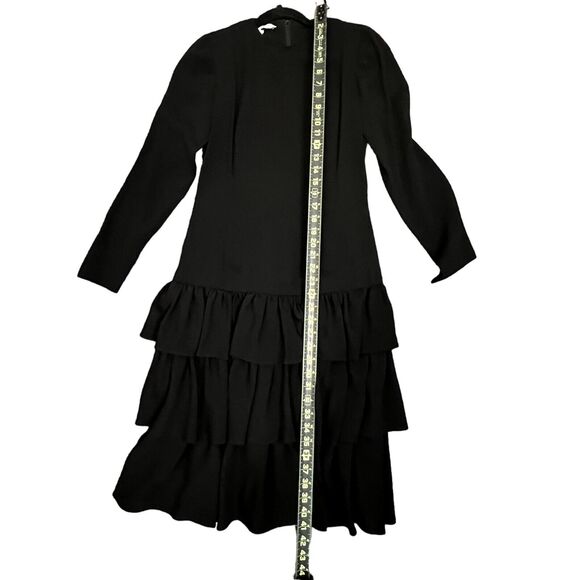 CHRISTIAN DIOR CD de Robes Du Jour Tiered Long Sleeve Dress Size 4 Cocktail - Picture 11 of 16